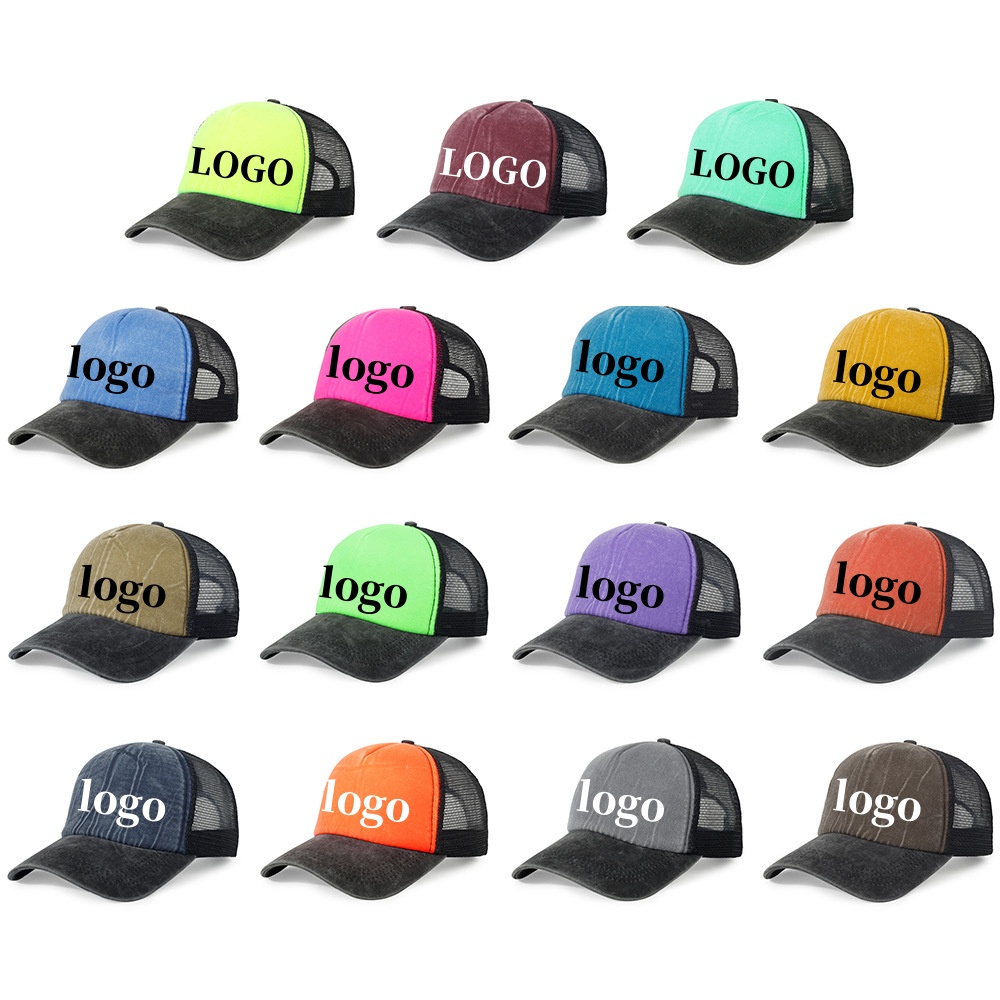 Trucker Cap Mesh - Örgü Yıkanmış Köpük Beyzbol Kapaklar Erkekler